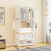 Garment Rack Floor Dustproof Hanging Clothes Hanger Shoe and Hat Integrated Clothes Drying Rack Storage Shelf Home Organizer