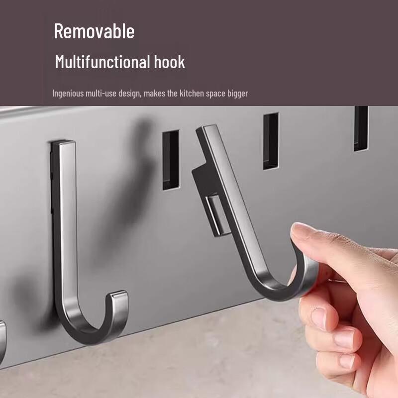 Punch-Free Stainless Steel Kitchen Knife Holder with Utensil Caddies