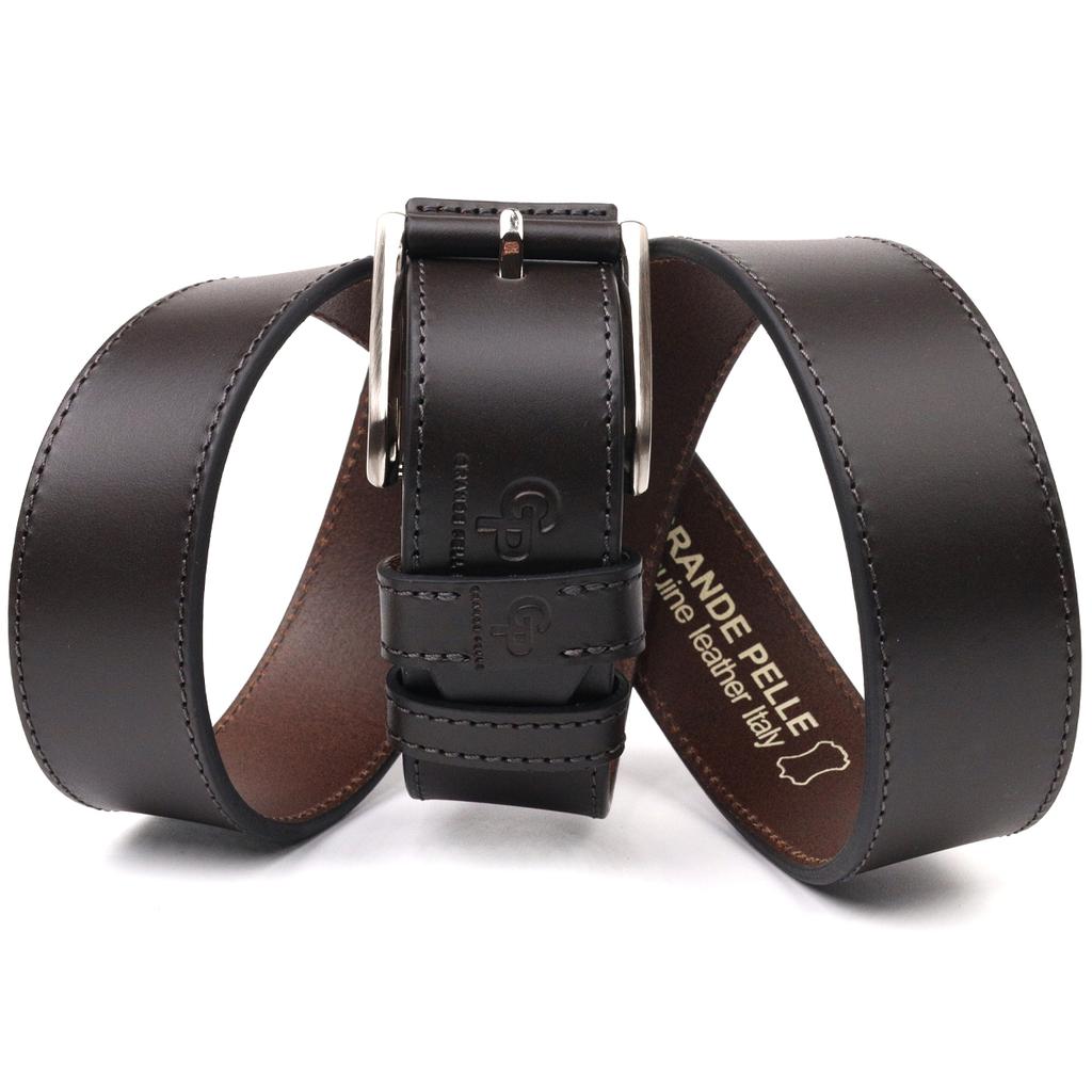 Стильный мужской кожаный ремень GRANDE PELLE Leather Belt 21462 Коричневый