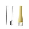 Stainless Steel Spoon Fork Set with Case Smooth Spoons and Forks Chopsticks Portable Kitchien Cutlery For School Work Lunch