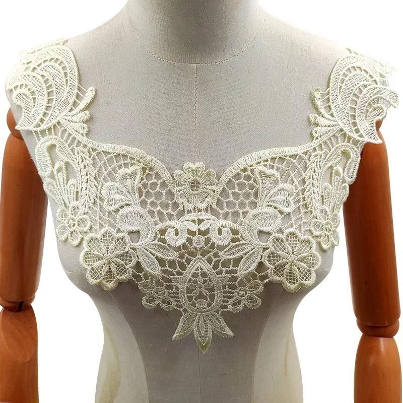 Beautiful Lace Embroidery Collar Solid Color Floral Lace Decorative Collar Woman's Clothing Accessories