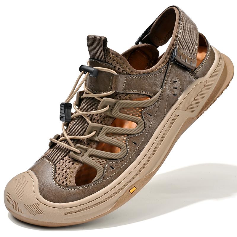 Модная повседневная мужская обувь рыбака Мужские быстросохнущие сандалии Дышащая сетка Пляжные балетки Летняя обувь для ходьбы Быстрые мужские удобные сандалии