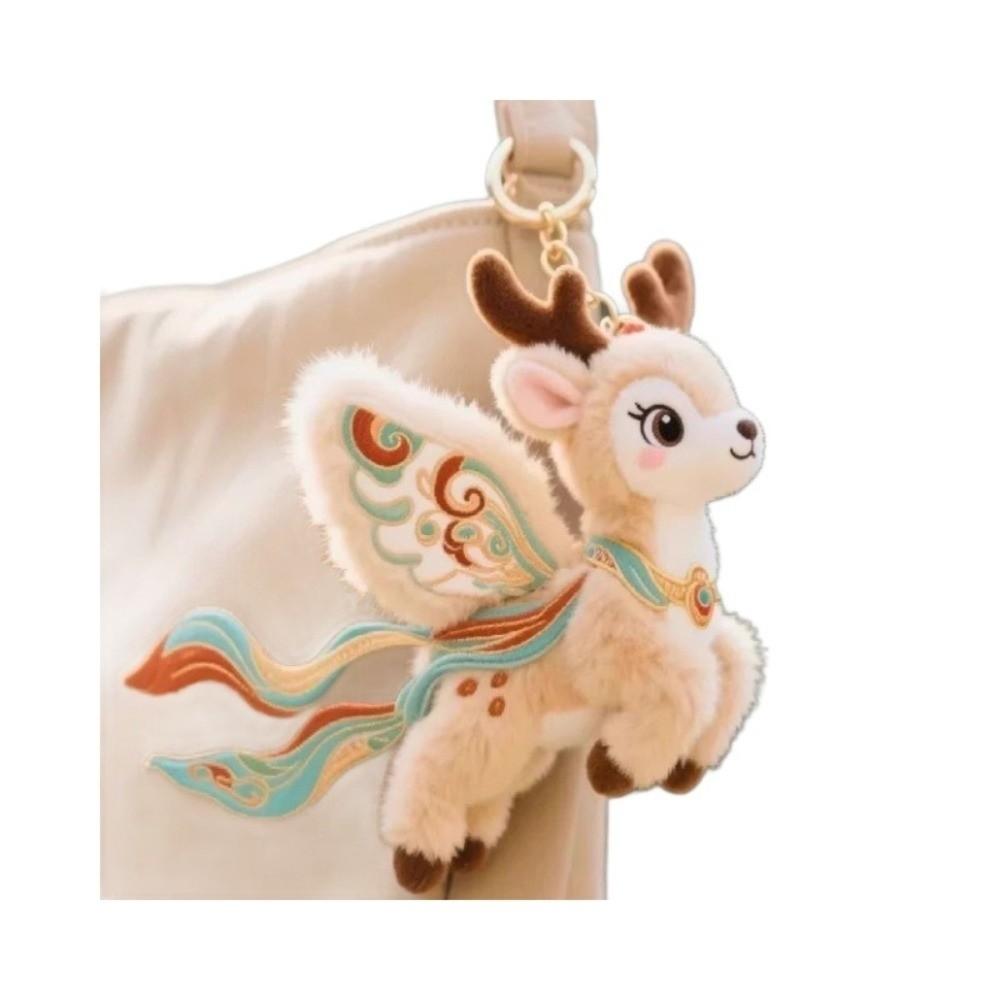 Deer Plush Pendant Dunhuang Flying Cat Cartoon Animal Doll Stuffed Keychain  Keychain Accessory
