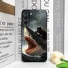 Забавный абстрактный чехол для телефона с акулой и черной кошкой для Samsung Galaxy S24+ S25 S23 Ultra S22 Plus S21FE M53 M34 M55 5G Матовый мягкий чехол