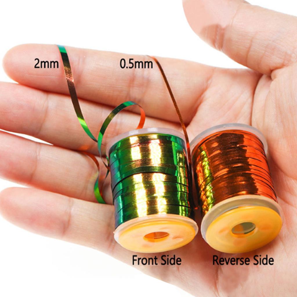 Плоская павлинья мишурная катушка для вязания мушек Плоская металлическая мишура для вязания мушек Морская вспышка Материалы для вязания мушек Простые в использовании