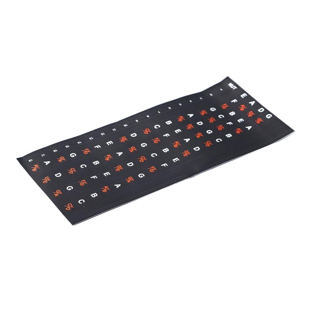 2PCS Black Guitar Fretboard Sticker Self Adhesive Bass Scales Sticker For 4 String Guitar Beginner