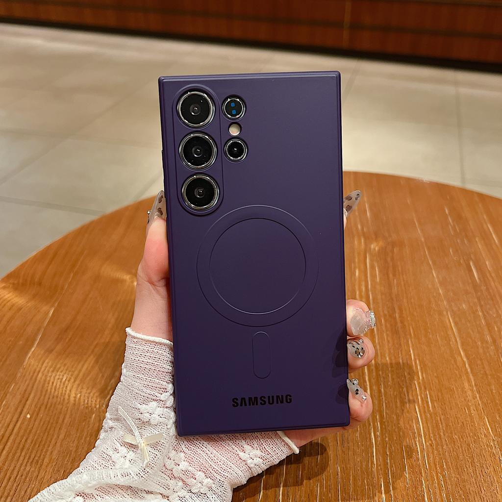 Роскошный Жидкий Силикон Для Магнитного Чехла Magsafe Samsung Galaxy S26 S25 S24 S23 S22 Ultra Plus S21 FE Мягкий TPU Ударопрочный Чехол