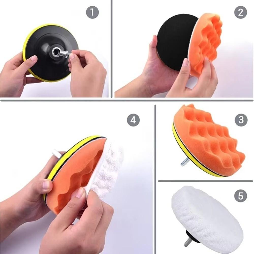 6pcs/set Buffing Wheels Car Polishing Pad Kit 3/4/5/6/7 inch Car Repair Tools