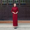 Женское платье Cheongsam цвета шампанского средней длины, весеннее и летнее повседневное платье
