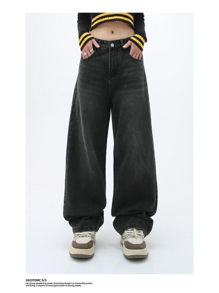 Carmour Denim | Ретро-цветные выстиранные широкие белые джинсы для мужчин и женщин