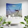 Aertemisi Man Horse on Beach Meme Tapestry Wall Hanging Art for Bedroom Living Room College Dorm Party Backdrop Home Room Decor