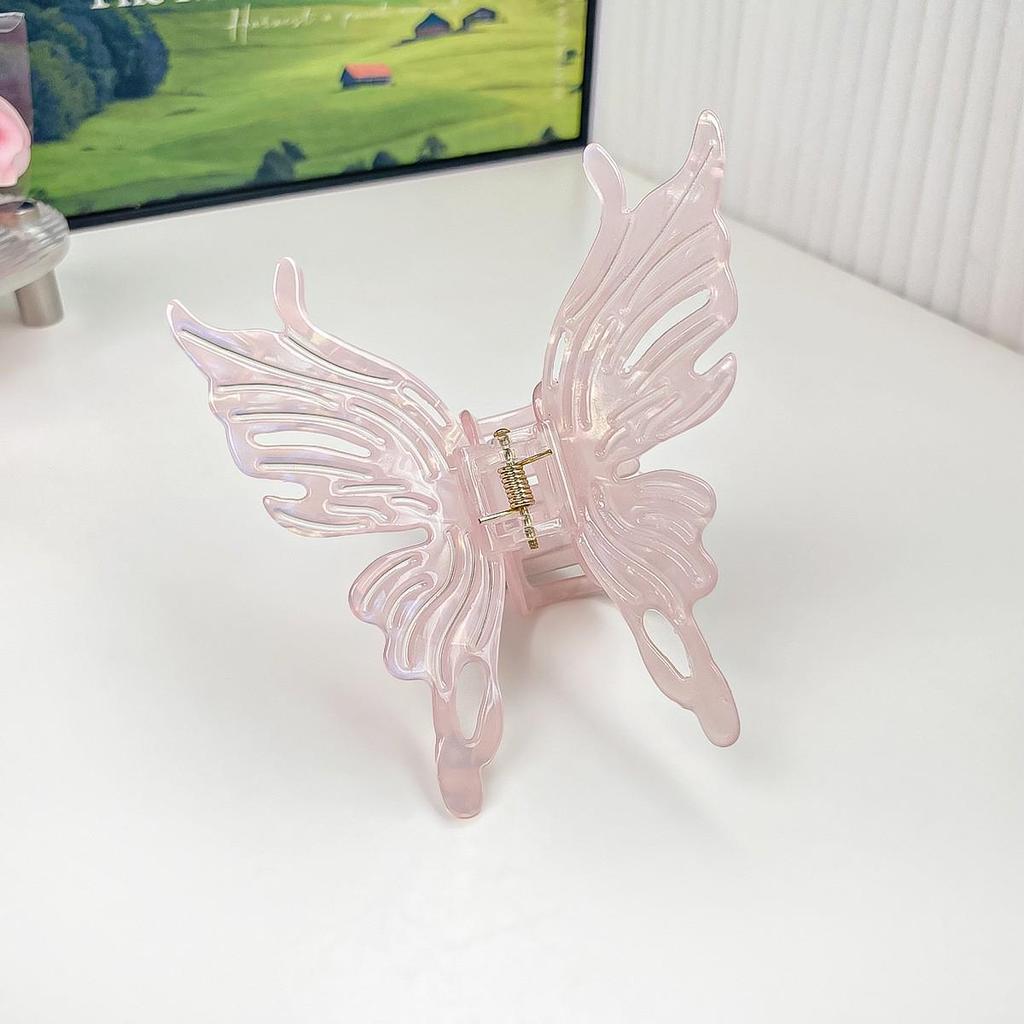 Iridescent Mermaid Shark Clip: Large Korean Acetate Hair Claw for Women's Updo