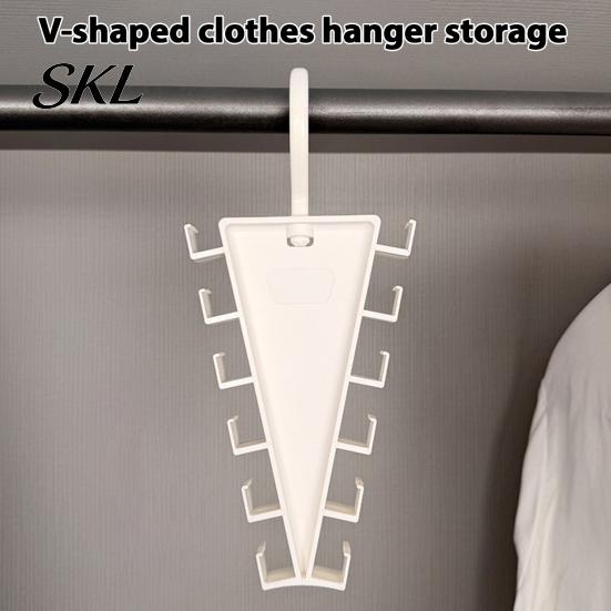 Rotating Clothes Rack V Shaped Double-Sided Closet Organizer, 360 Degree Multi-Layer Vertical Hanger, with Bra And Accessory Organizer 12 Non-Slip
