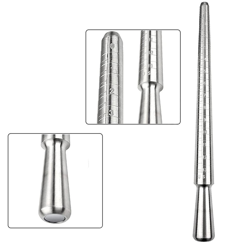 Набор из 2 шт. кольцевых стержней Meidu с круглой головкой и кольцами США 0–13, инструмент для измерения колец из цинкового сплава