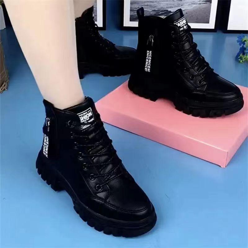 Spring and Autumn Women's English Style Boots Fashion Women's Actually Boots Knight Boots Black Women's Boots