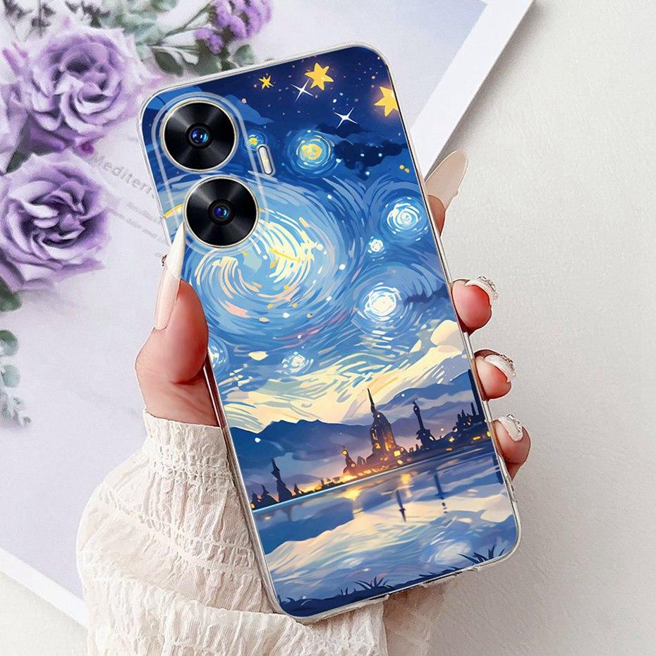 New Fashion Painting Case For Realme C55 Soft Silicone TPU Phone Cases For Realme C55 RMX3710 Cover Bumpers