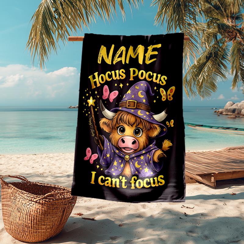 Custom Name Ultra-Soft Beach Towel with Cow Theme,Ideal for Pool - Camping, Diving - Perfect Travel Essential, Vibrant Beach Towel.