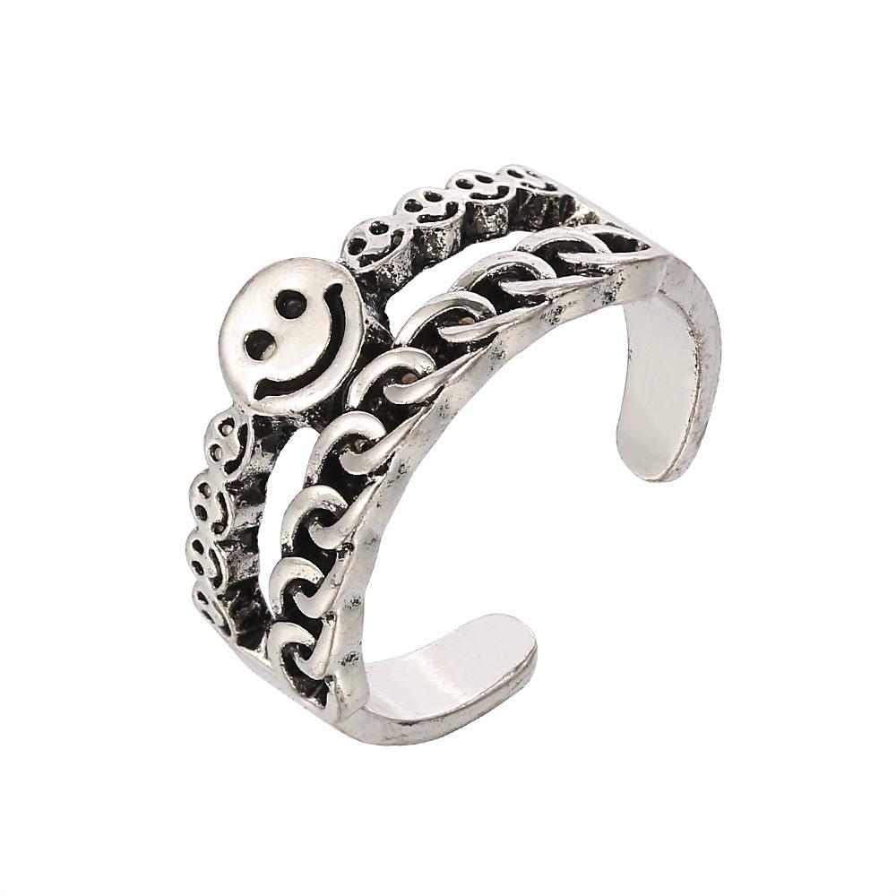 Smiley Face Twist Open Ring Old Design Open Ring Jewelry