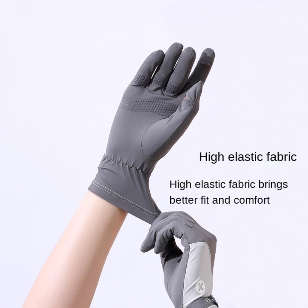 Anti-UV Sun Protection Riding Gloves Ice Silk Summer Driving Mittens Women Sunscreen Gloves Ladies