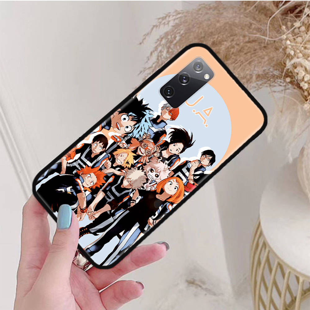Черный чехол для Xiaomi Poco X6 X4 M5 M6 F5 F6 C65 C55 C50 C51 C40 Pro Redmi 14C A3X 13C 12C 11T 10A 9C Note 7 6 8A Plus W-49 My Hero Academia