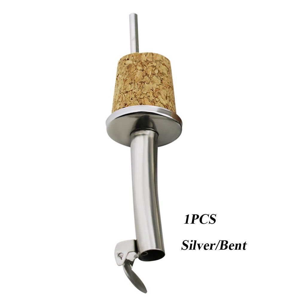 1/3PCS Metal Barware With Cover Bottle Stopper Wine Pourer Wooden Cork Oil Dispenser