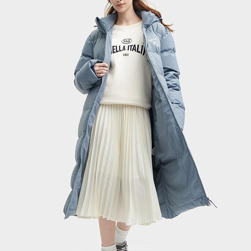 Fila Худи с принтом букв, длинные штаны, пуховик, унисекс, верхняя одежда, эфирно-серый, F51U349902F-DY