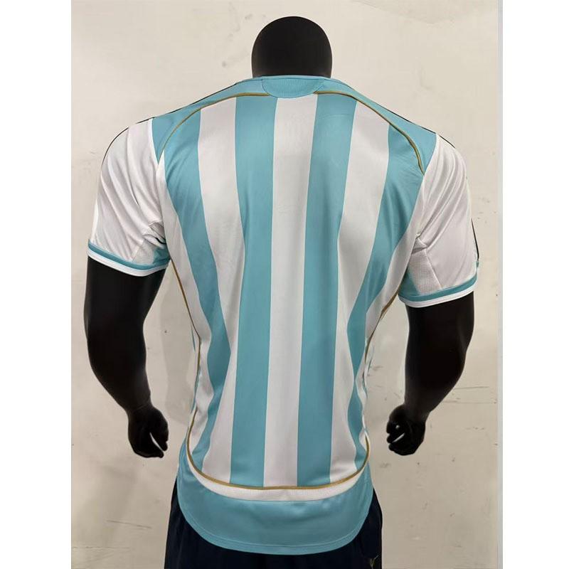 Retro 2006 Argentina Home Soccer Jersey Short Sleeve Mens Football Shirt Bamboo Fiber Wear