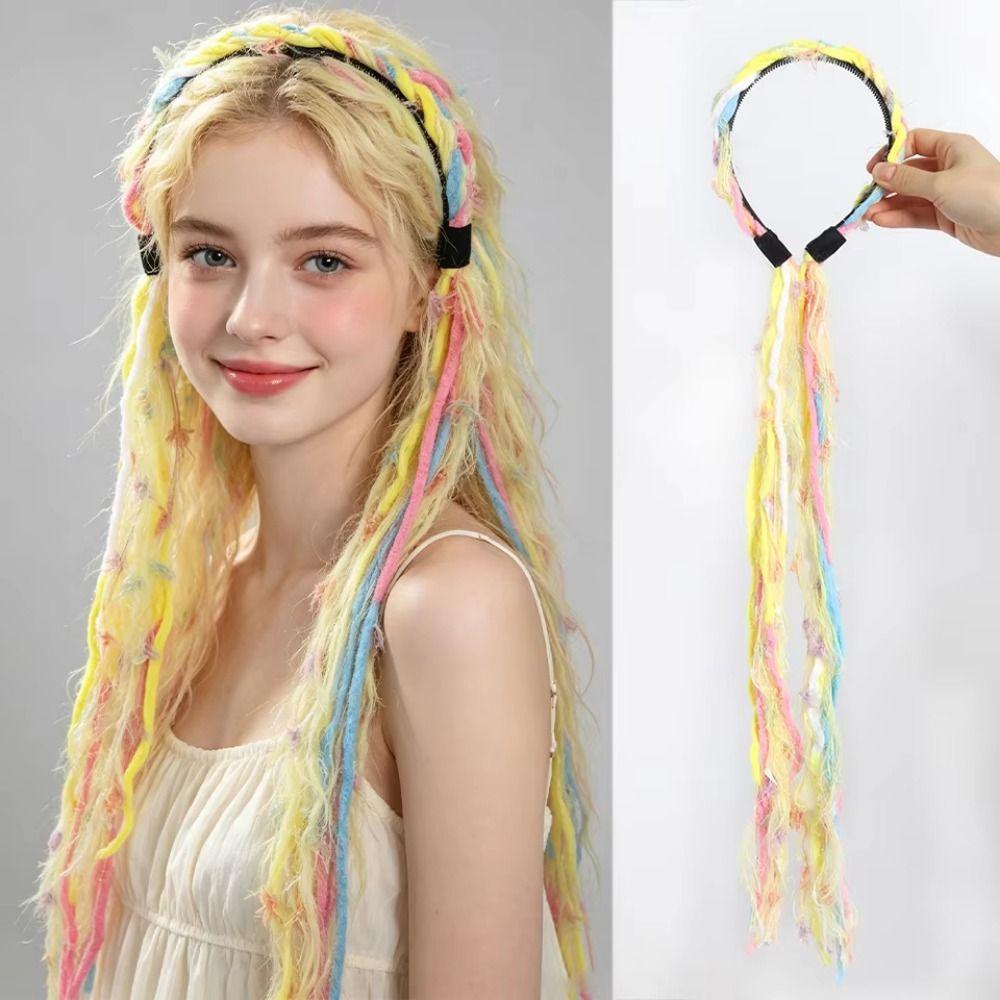 Handmade Ethnic Style Headband with Pendant Boho Colored Rope Headband Daily Wear