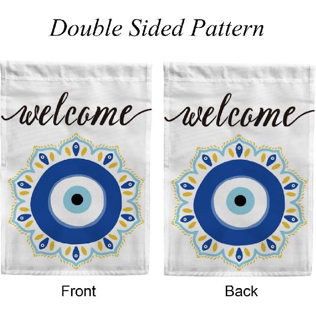 Garden Flag Vertical Double Sided Yard Flags Evil Eye Mandala Welcome Banner Holidays Outdoor Indoor Farmhouse Seasonal Decoration Polyester