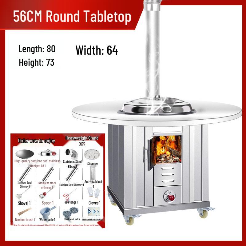 Portable Stainless Steel Wood Stove for Outdoor Cooking