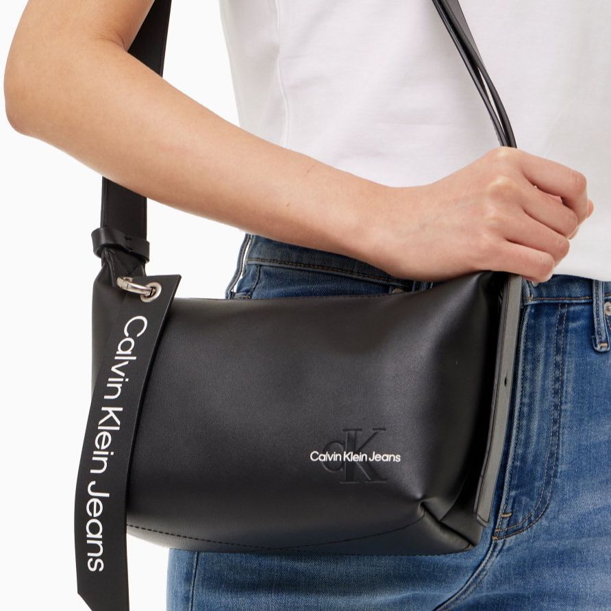 New CK/Calvin Klein Synthetic Leather Handbag, Shoulder Bag Women's Black DH3347-001