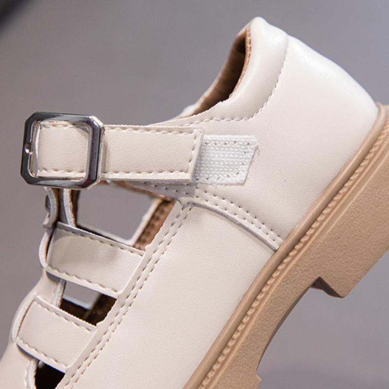 Летние новые сандалии для девочек Hollow Comfort Soft Bottom Leather Sandals Western Princess Shoes