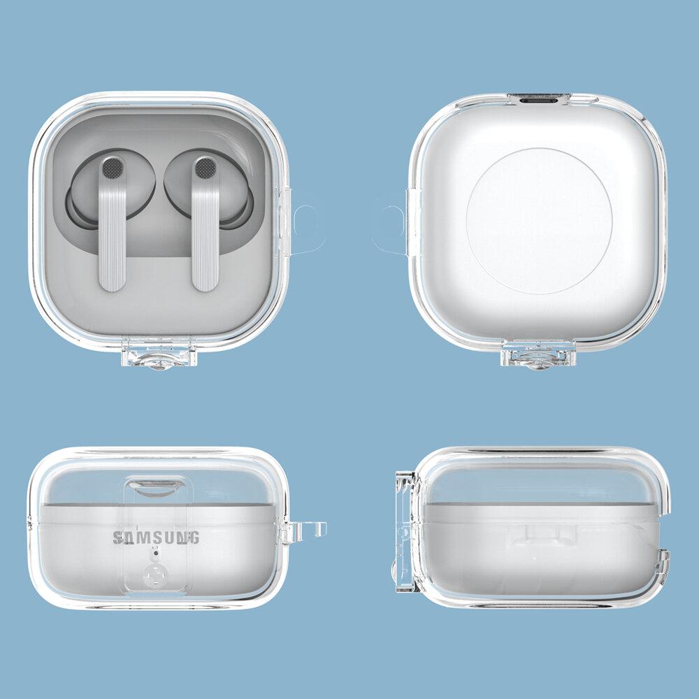 KEYSION Жесткий прозрачный HD чехол для наушников из поликарбоната для Samsung Buds4 Pro С переключателем Ударопрочный чехол для наушников для Galaxy Buds 4 Pro