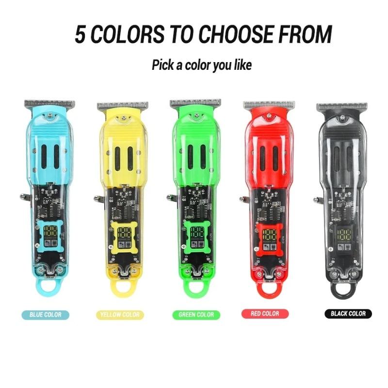 Перезаряжаемые машинки для стрижки волос Профессиональные машинки для стрижки волос Прозрачные электрические триммеры для волос для мужчин Беспроводная машинка для стрижки волос