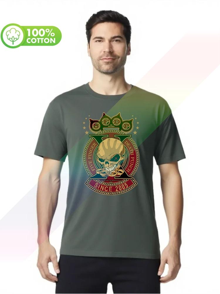 100 cotton round neck heavy weight Unisexs Tshirt Five Finger Death Punch Anniversary S3XL Tops Tees