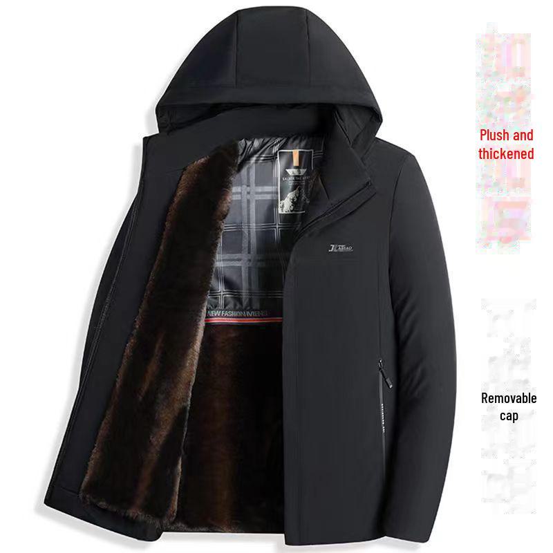 Мужская зимняя парка из золотистого бархата — элегантная деловая куртка для людей среднего возраста