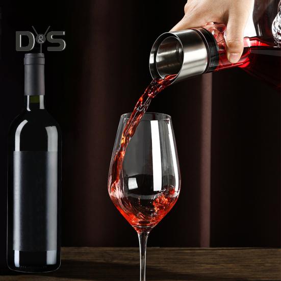 Стеклянный графин для вина с аэратором, фильтрация из нержавеющей стали, 12 каналов аэрации, емкость 1600 мл, графин для красного вина ручной работы для винных бутылок