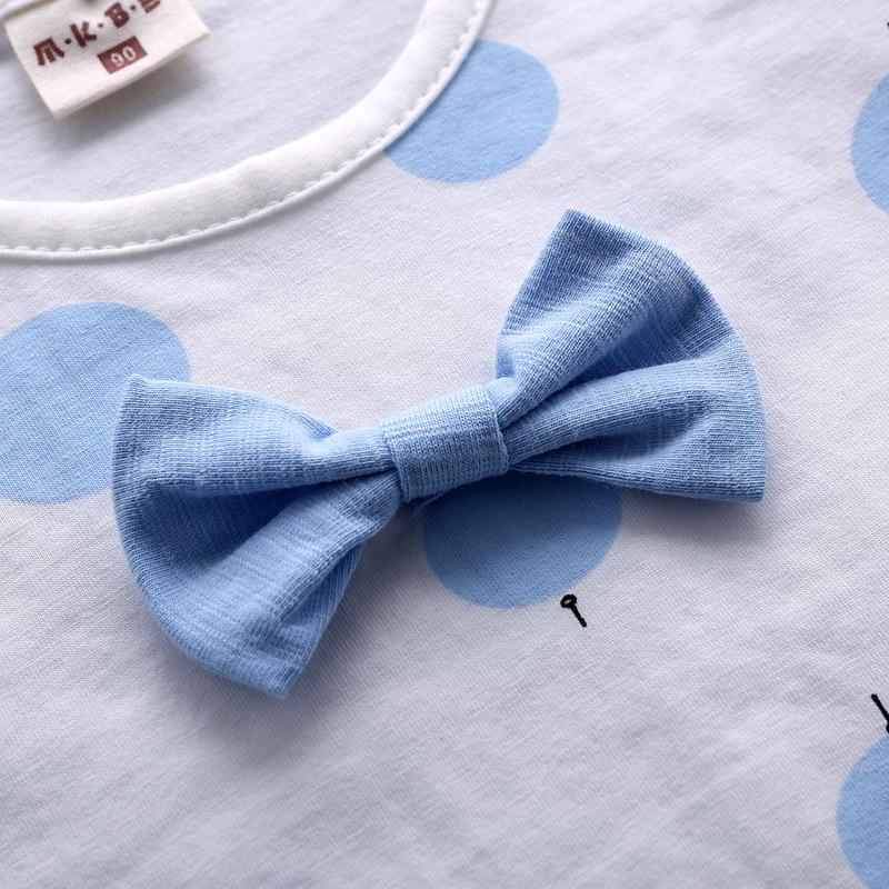 Комплекты из двух предметов для девочек, одежда с бантом для маленьких детей, хлопковый костюм