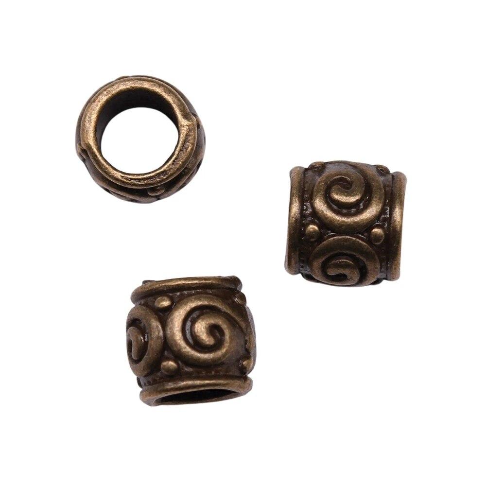 Бусины с большими отверстиями, свободные бусины-разделители, мужские аксессуары, украшения ручной работы для мужчин