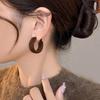 Универсальные ретро-серьги-кольца с серебряной иглой и флоком из Гонконга - Простая, высококлассная, нишевая мода для женщин