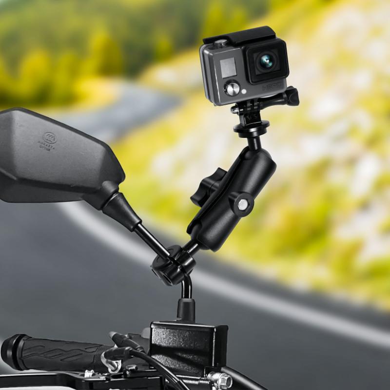 1 inch Ball Head Mount Adapter Motorcycle Bicycle Handlebar Clip Clamp Rearview Mirror Bracket Holder Mounts Accessories