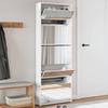 VidaXL Shoe Cabinet with Mirror 5 Shelves Glossy White 63x17x169.5cm 3228282