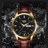 LIGE Лучший бренд, мужские кожаные деловые часы с датой, водонепроницаемые светящиеся часы, мужские роскошные спортивные водонепроницаемые кварцевые наручные часы