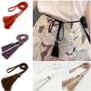 Thin Rope Self-Tie Bowknot Decorated Waist Woven Tassel Belt Women Braided