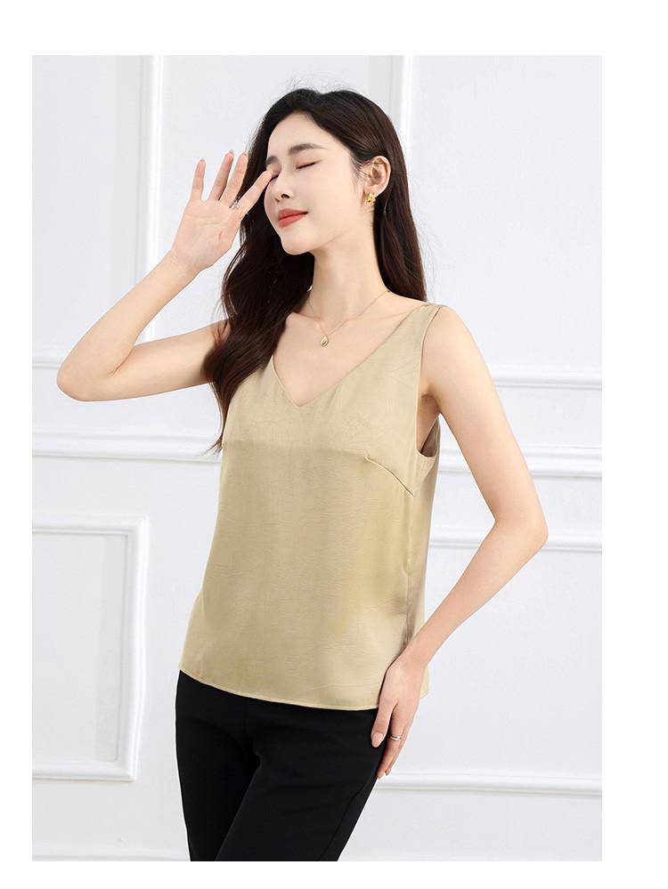 Summer Solid Color Hanging Temperament Commuting Sleeveless Camisole Top