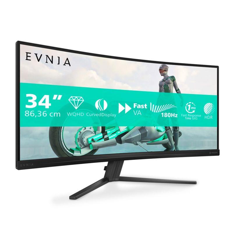 Philips 34M2C3500L curved gaming monitor 3440x1440 180Hz Black