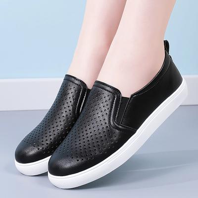 Летние Новые Туфли Медсестры с Круглым Носком, Мягкой Подошвой, Нескользящие Сандалии, Балетки, Дышащие, Повседневные, Белые Женские Туфли