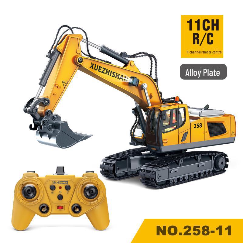 2.4G Remote Control Alloy Construction Toy Set: Excavator, Bulldozer, and Dump Truck for Kids.