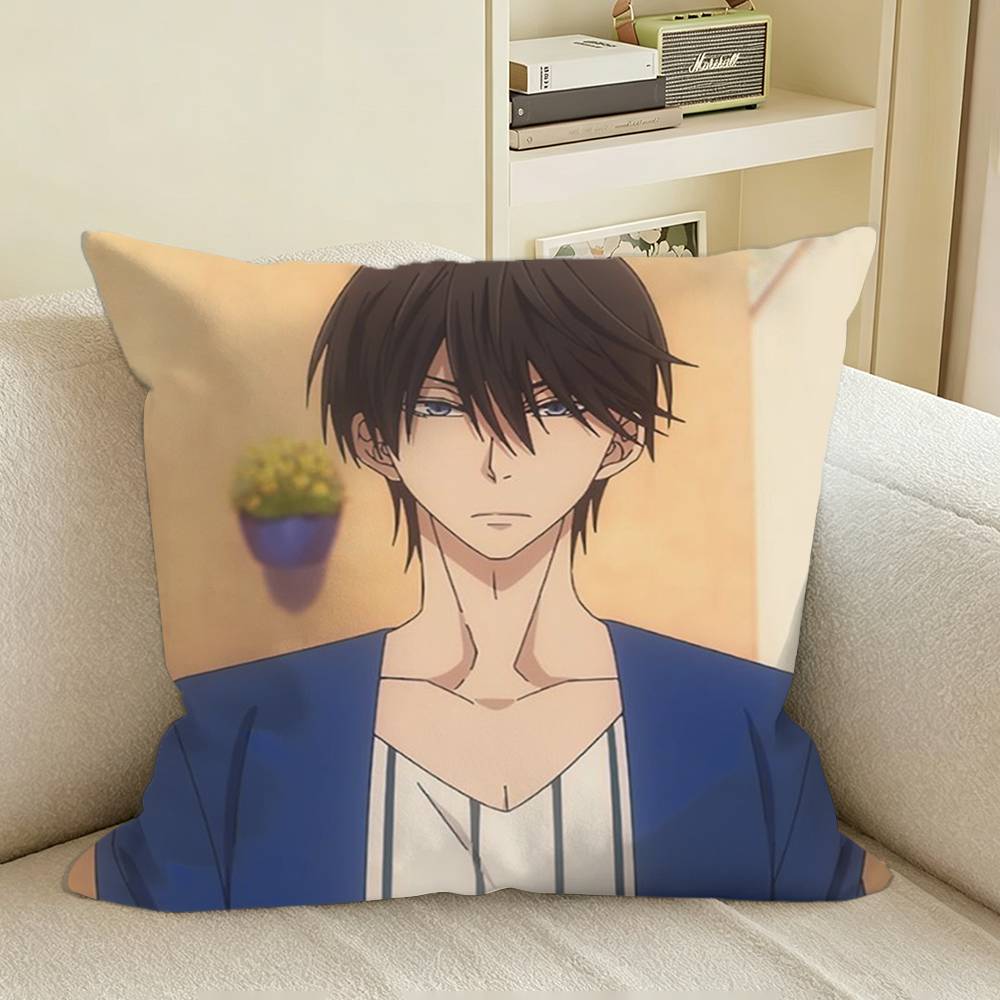 Anime Dakaretai Otoko Takato Saijou Square Sofa Pillow Cover Solid Color Living Room Home Decor Cushion Case