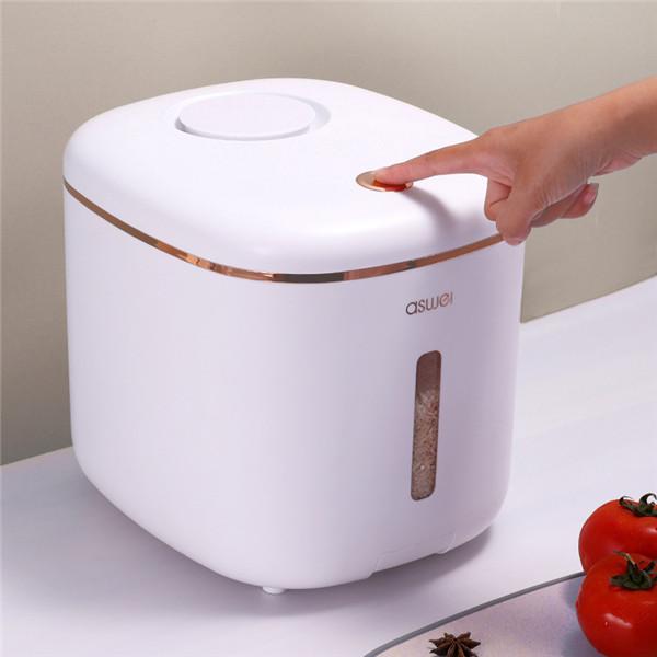 5 кг контейнер для хранения риса с колесом, влагостойкий герметичный дозатор риса, пластиковый контейнер для хранения сыпучих круп, корма для домашних животных